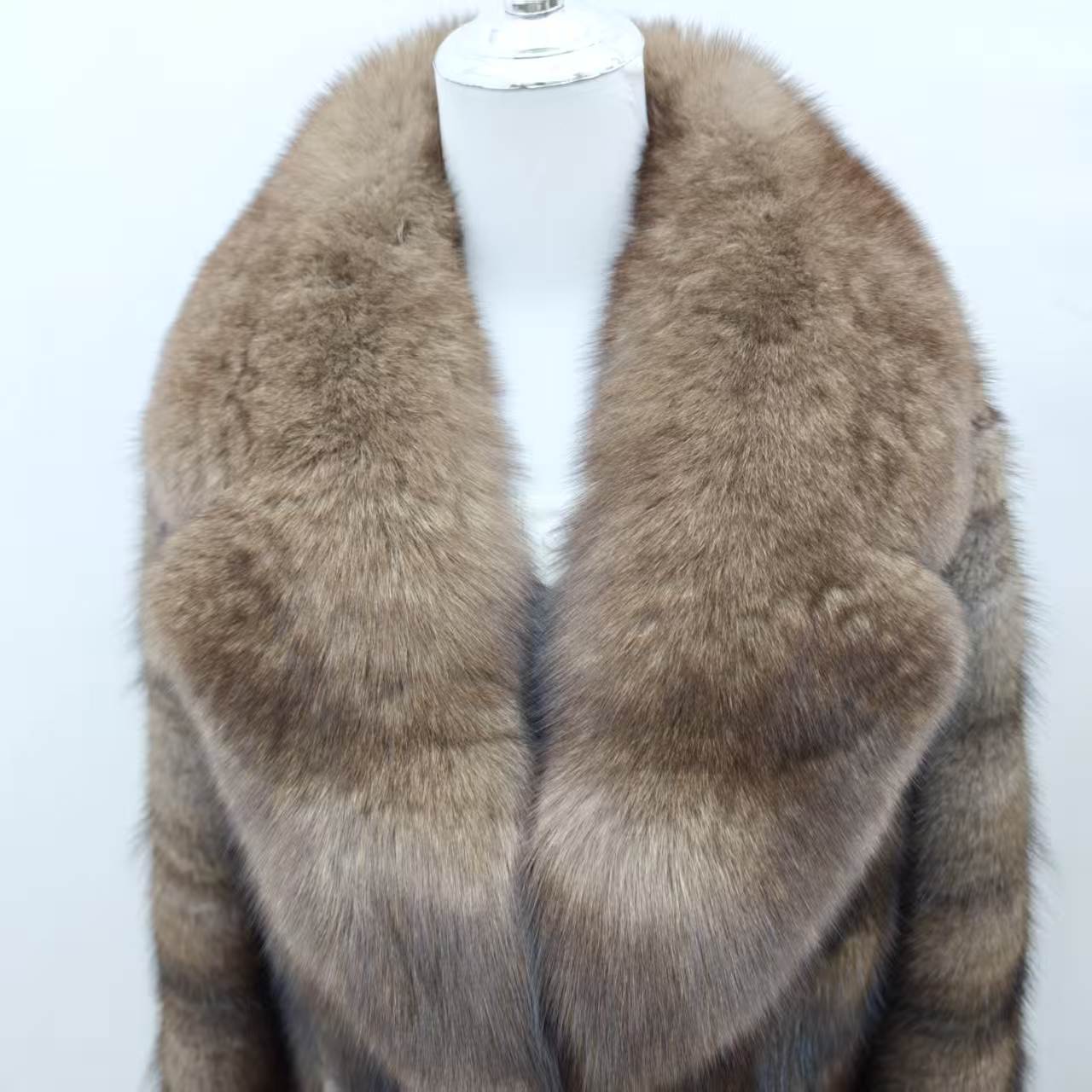 High Quality Winter Plus Size Women Muskrat Fur Coat Short Mink Fur Coat Retro Luxury Standcollar Muskrat Women's Real Fur Coat