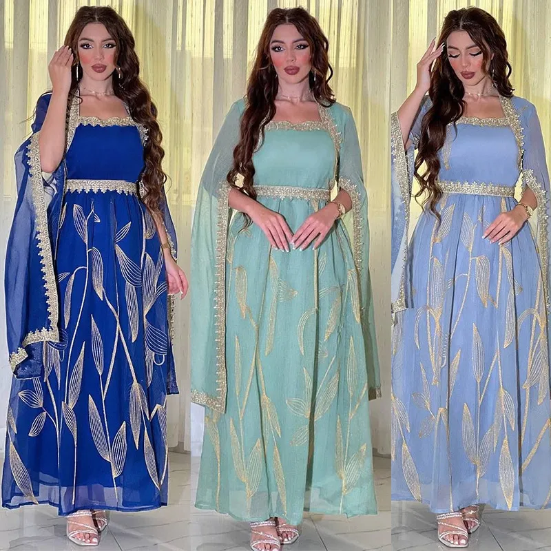 High Quality New Beautiful Long Sleeve Dress for Muslim Evening Events with Embroidery
