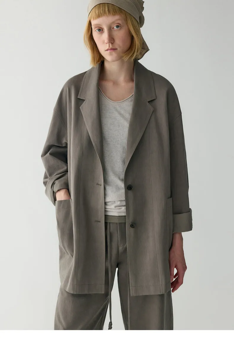 Casual Suits Blazer with Linen Fabric Customized Summer Woman Blazer Paired with Loose Pants