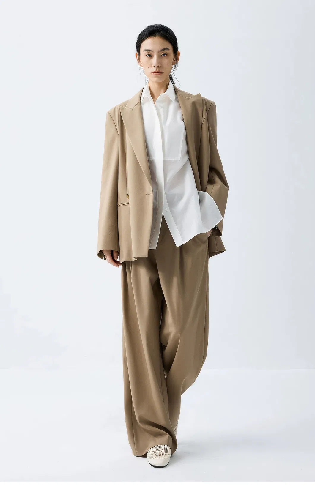 Customized Leisure Women Blazer Jacket 2 Piece Suit Set Detail