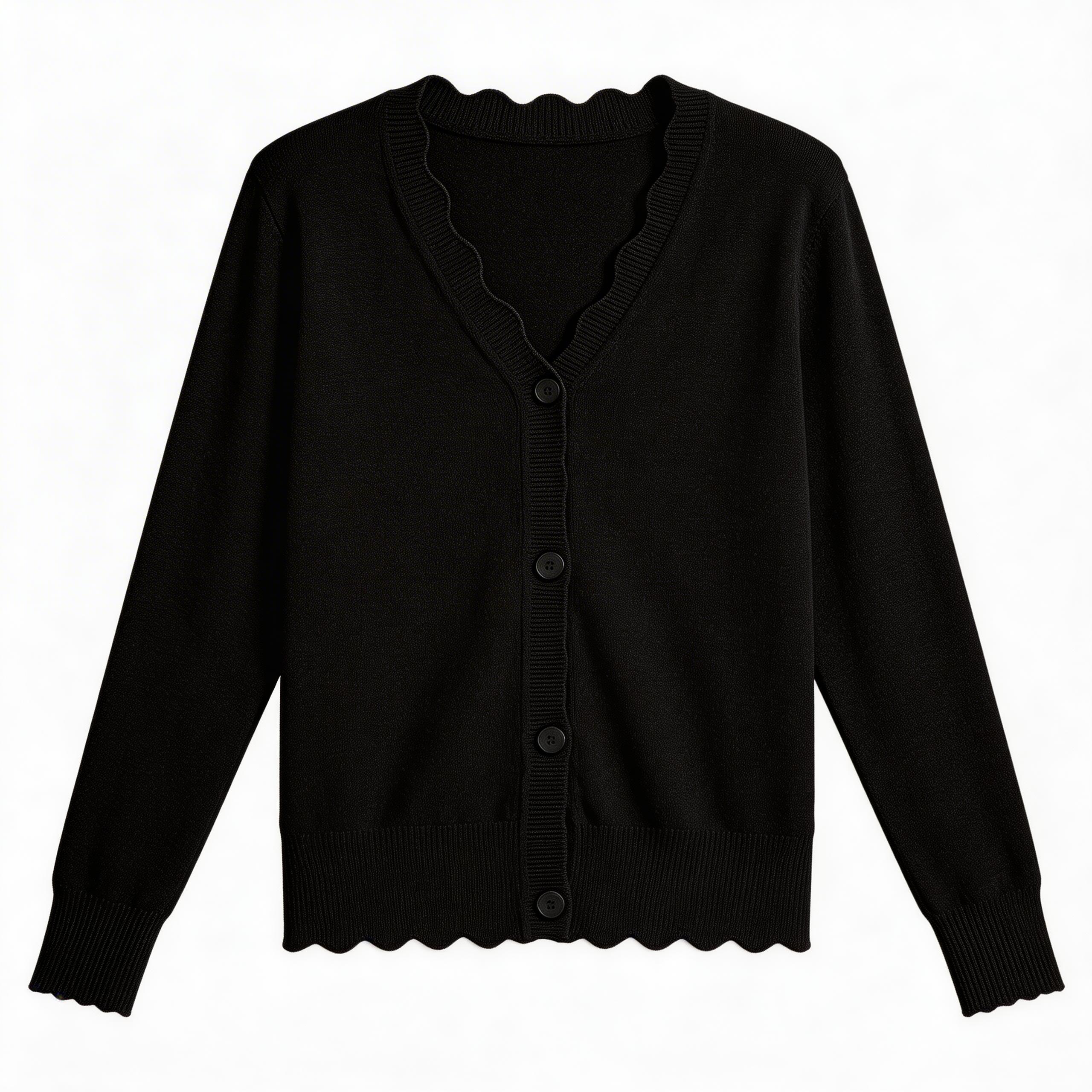 Women's Long Sleeve V-Neck Casual Autumn Knit Shirt/Blouse Solid 100% Polyester Anti-Pilling Covered Button Closure