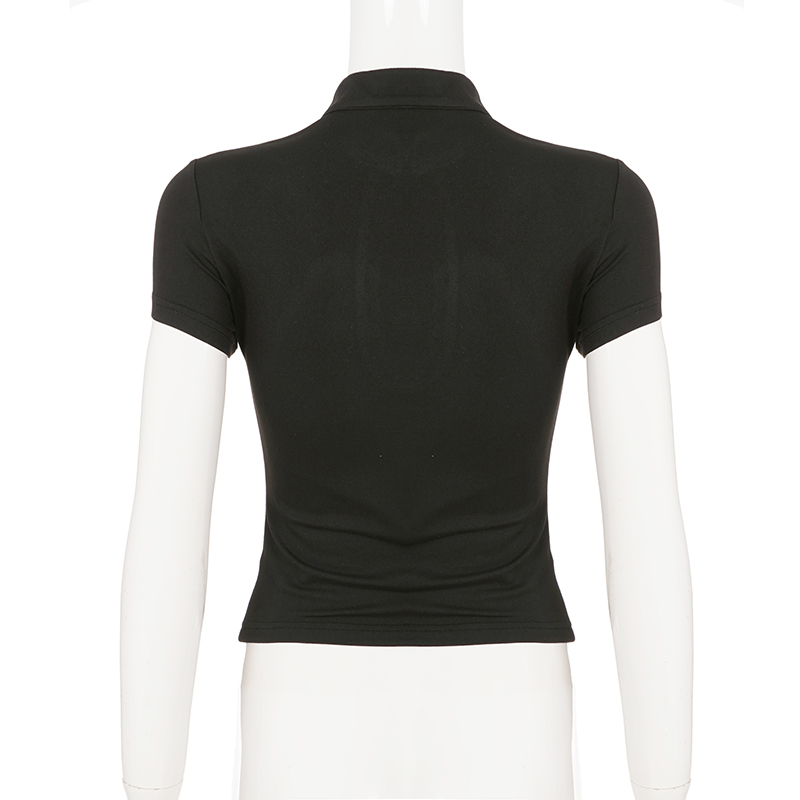 Lace-trimmed collar top detail 3