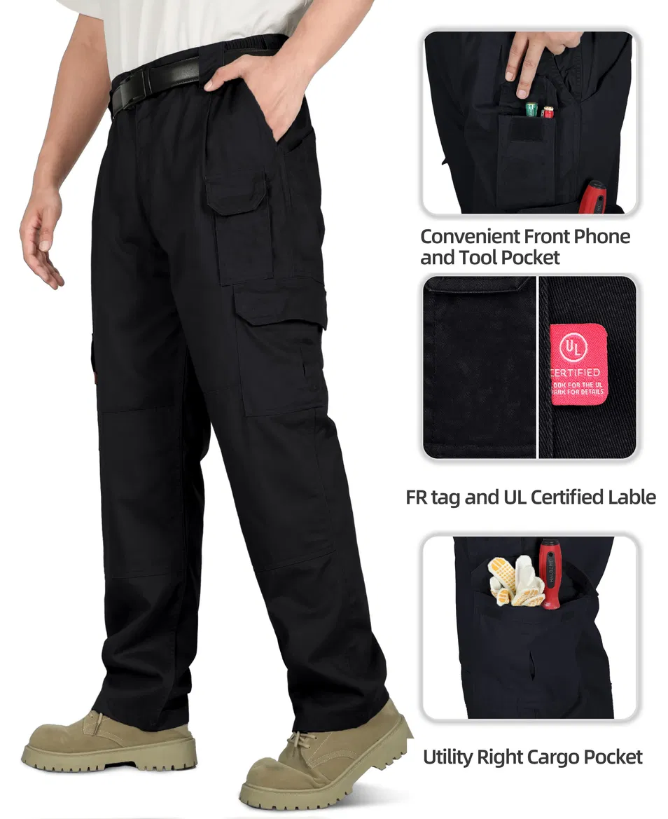 Industrial Fr Cargo Pants Designed for Demanding Work Environments UL Nfpa 2112 Certified