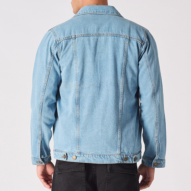 OEM Custom Jean Jacket For Men Classic Regular Fit Casual Outerwear Button Down Cowboy Cut Men's Denim Jacket