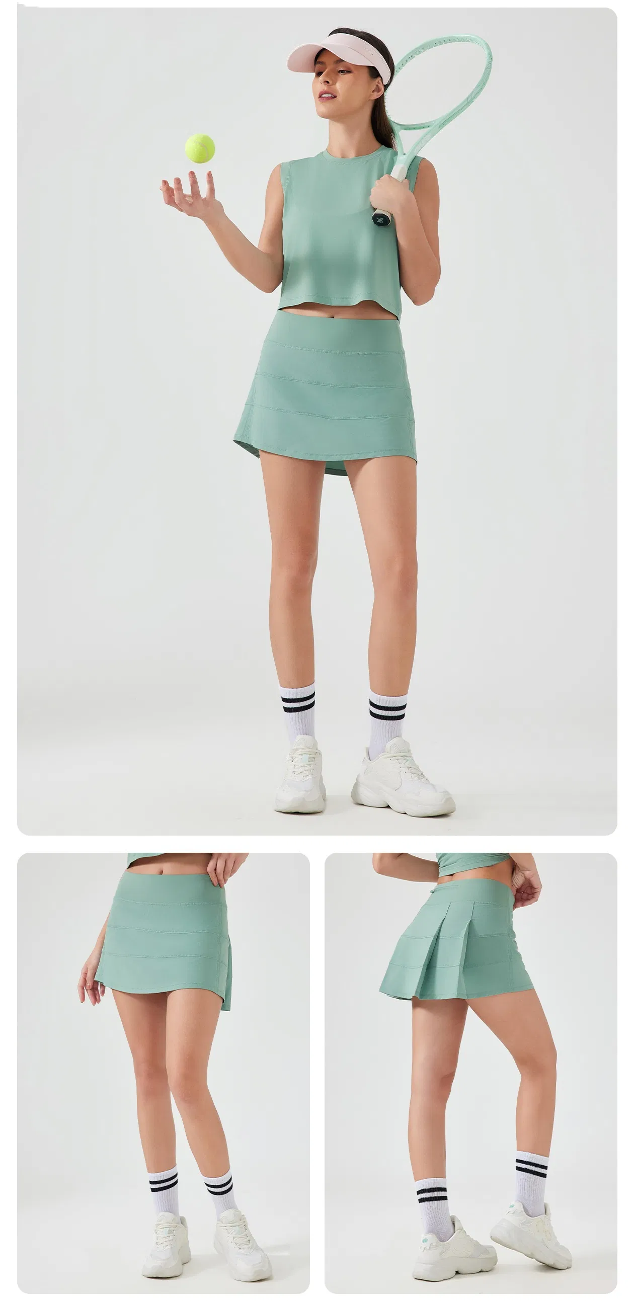 Sports Cool High-Rise Pleated Tennis Skirt Fitness Yoga Wear Detail 10