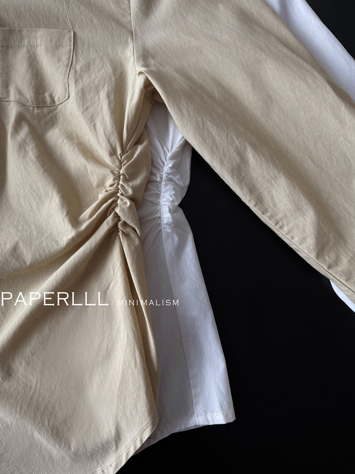 Custom Long Cotton White Long Sleeve Blouses Button up Tops Double Pleated Women Casual Turn Down Collar Shirt