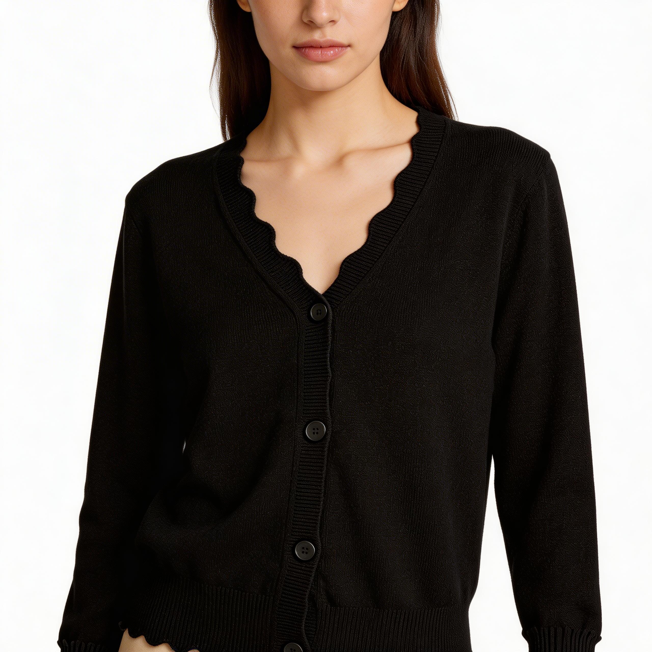 Women's Long Sleeve V-Neck Casual Autumn Knit Shirt/Blouse Solid 100% Polyester Anti-Pilling Covered Button Closure