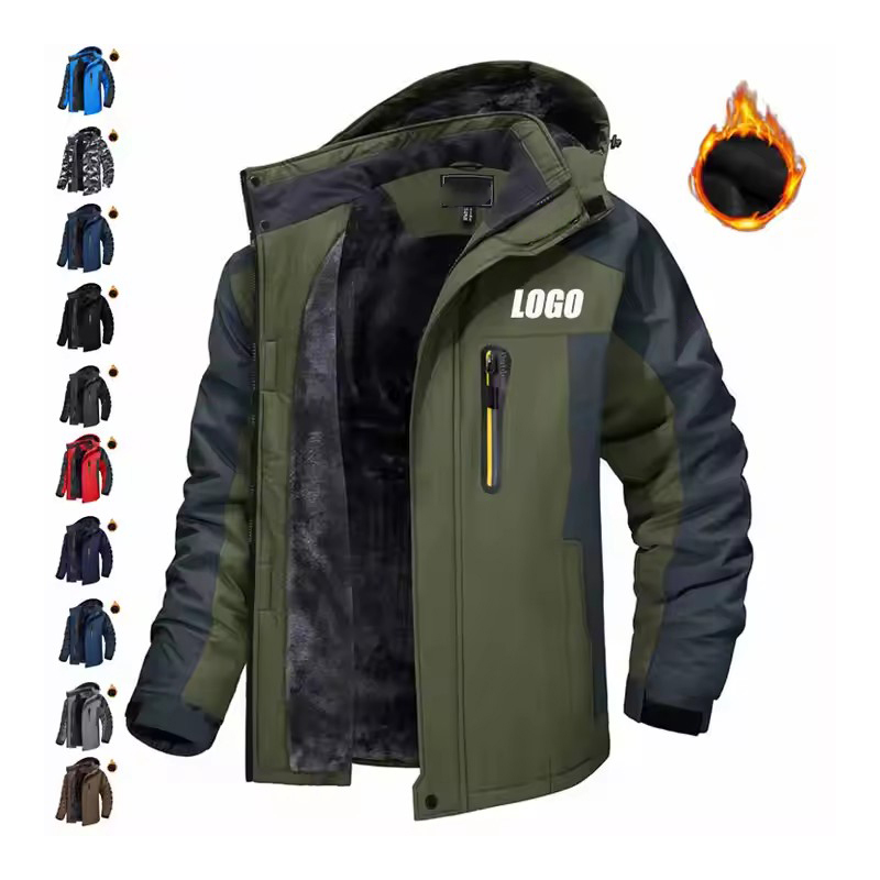 Custom Outdoor Winter Jacket With Hood Men Coat Wind Breaker Custom Work Jacket Custom