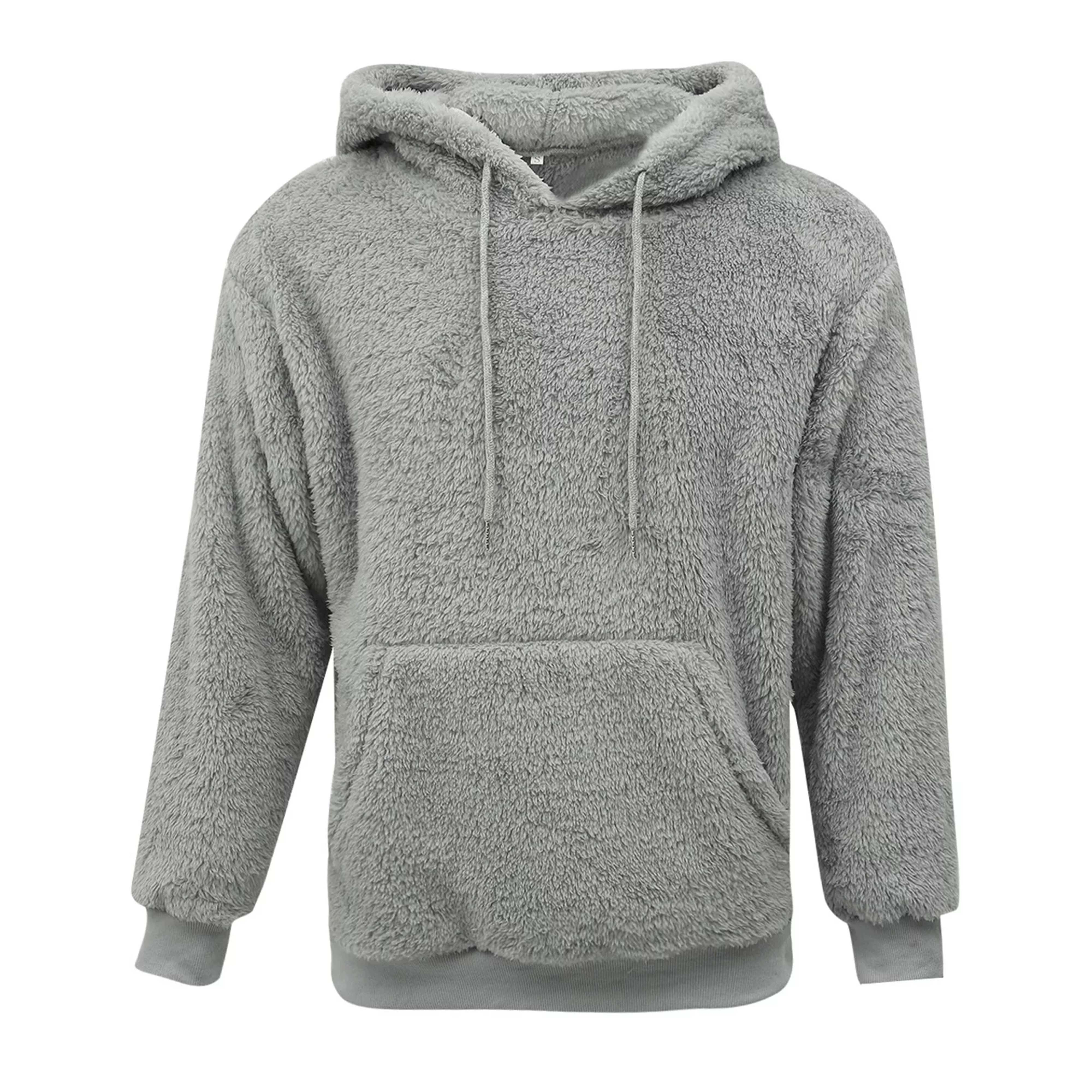 Two-Tone Teddy Fleece Color Block Hoodie Oversized Cozy Sherpa Plush Soft Winter Warm Pullover Unisex Hoodies Streetwear