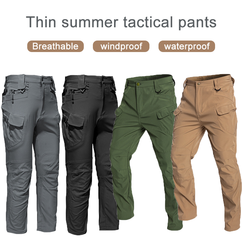 Men's Waterproof Softshell Tactical Sweatpants Casual Winter Cargo Hiking Pants MID Multi-Pockets Thickened Fleece Work Trousers
