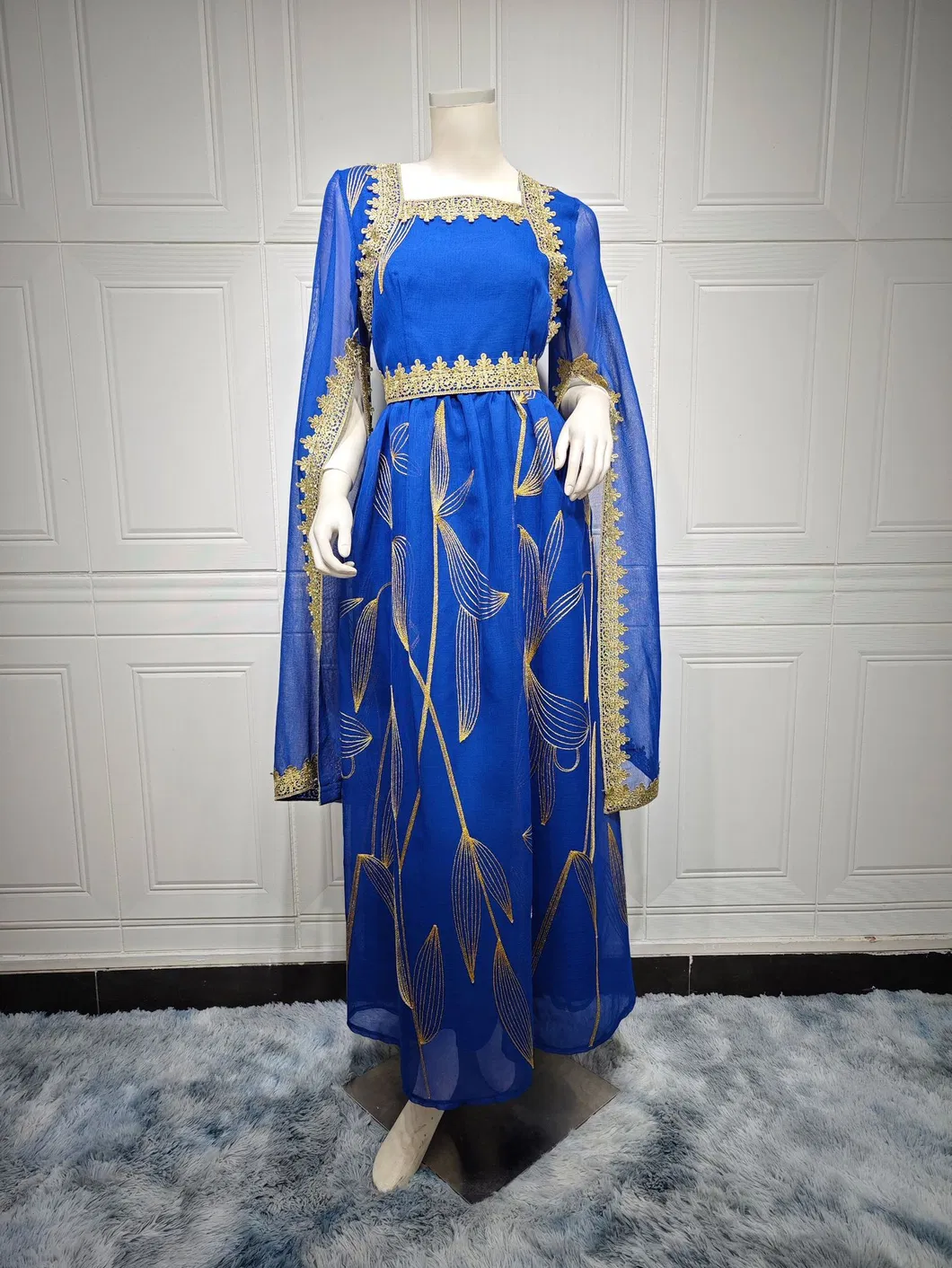 High Quality New Beautiful Long Sleeve Dress for Muslim Evening Events with Embroidery