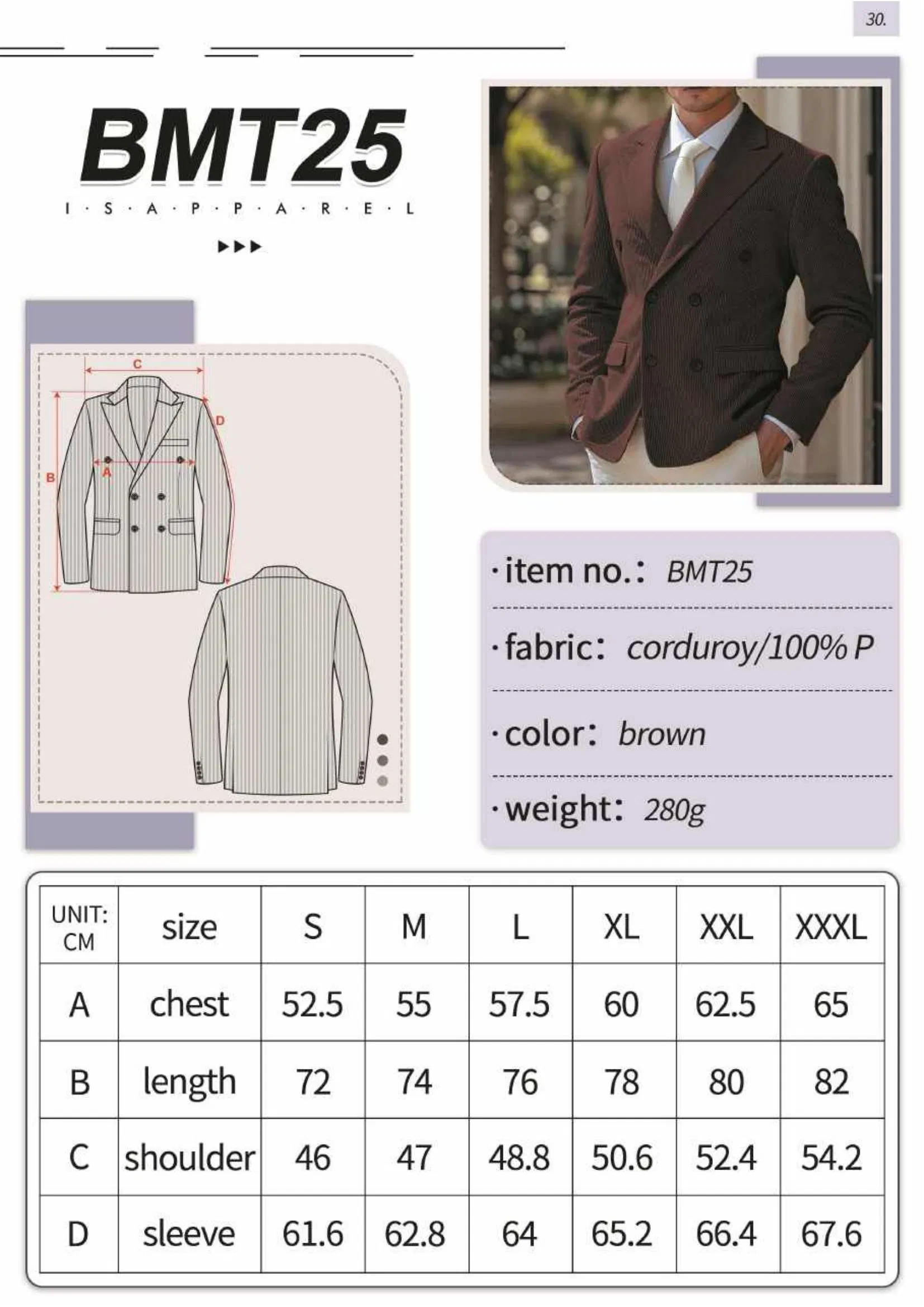 Elegant Corduroy Sport Coat for Men Autumn Casual Business Casual Blazer