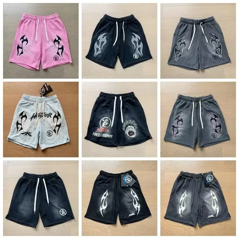 Hellstar Cotton Shorts with Denim Tears Print Essentials and Style Trend Wholesale