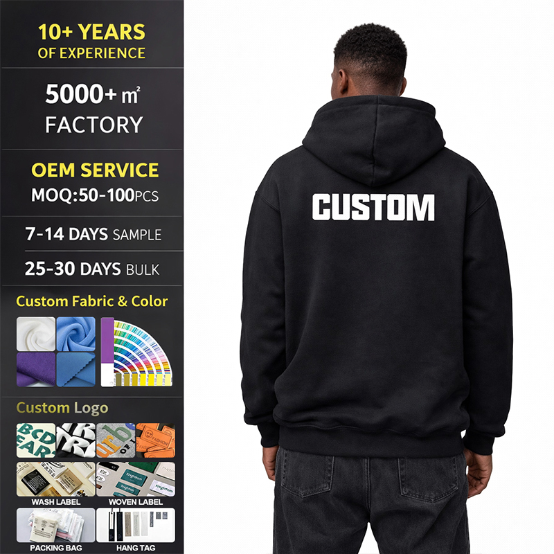 Custom Heavyweight Hoodies Boxy Fit Pullover Cotton Fleece Double Layer Hoodie Sweatshirts Hoodies For Mens