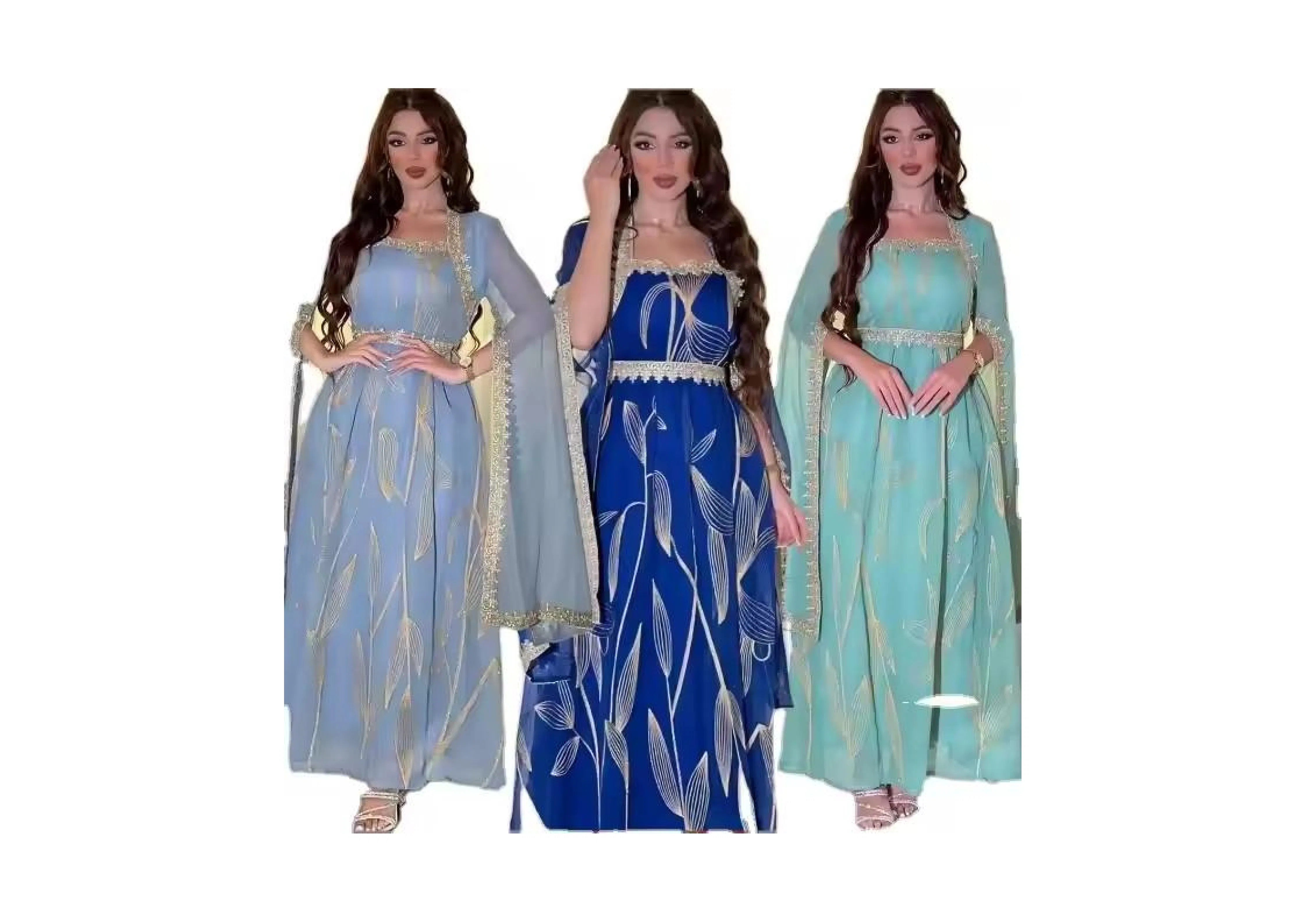 High Quality New Beautiful Long Sleeve Dress for Muslim Evening Events with Embroidery