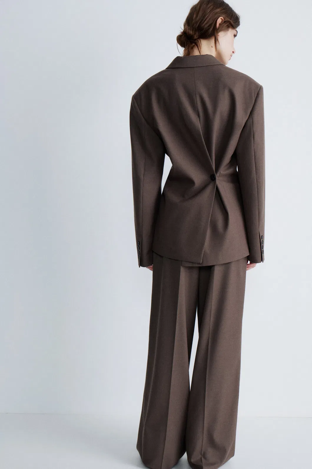 High-End Wholesale Loose Fit Wool Blend Fabric Women's Suits Blazer