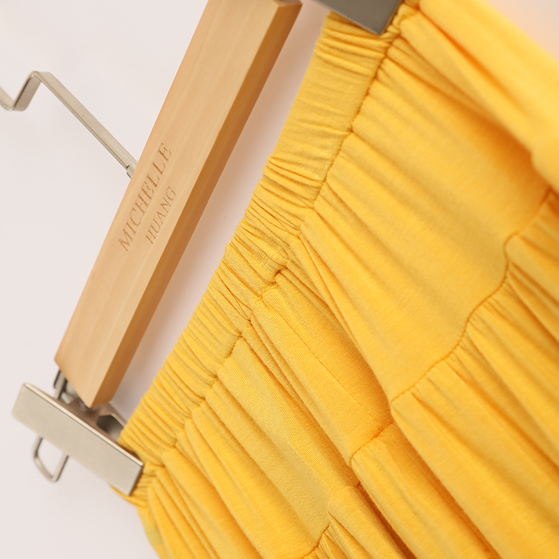 OEM Bamboo Cotton Kids Clothes Fashion Girls Pleated Short Solid Skirts