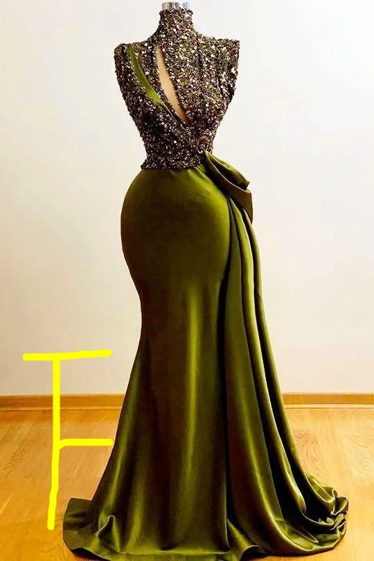 Green Blue Mermaid Party Gowns Mermaid Sexy Prom Evening Dresses P228