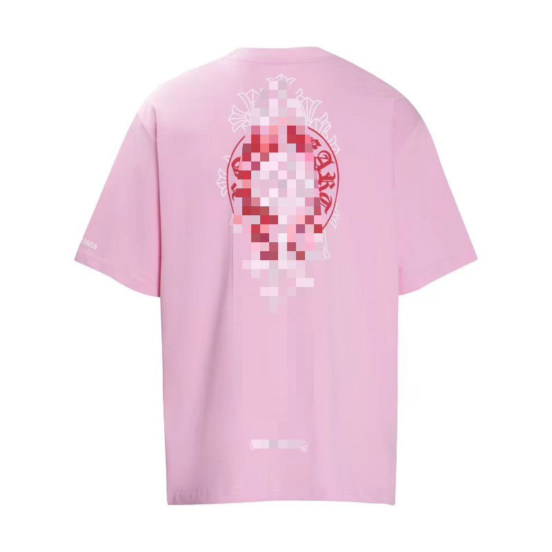 High Grammage 240g Chromed Hearts Letter Knitted Silk Screen Printed Hip Hop Unisex Short Sleeve T-Shirt 100% Cotton Wholesale