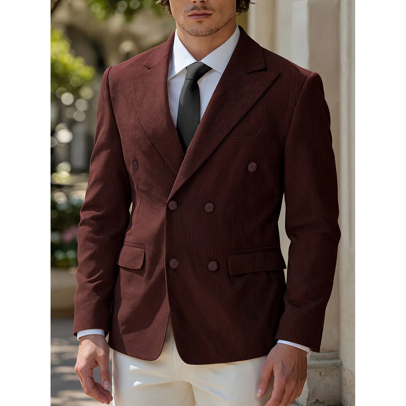 Elegant Corduroy Sport Coat for Men Autumn Casual Business Casual Blazer