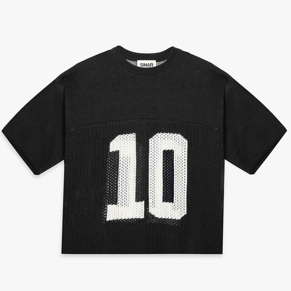 Custom LOGO Men Sweater Casual Crew Neck Knitted Top Short Sleeve Knitwear Pullover Football Jumper Mesh Knit Jersey Sweater Men