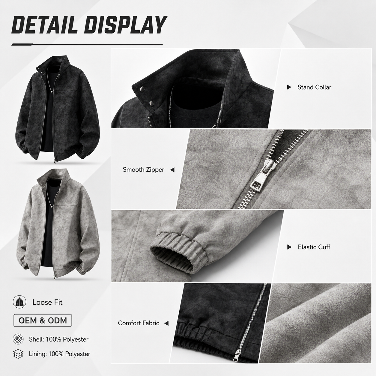 "Men's Denim Jacket Autumn Winter 2026 Collarless Canvas Loose Fit Comfortable Versatile High-quality Breathable Casual"