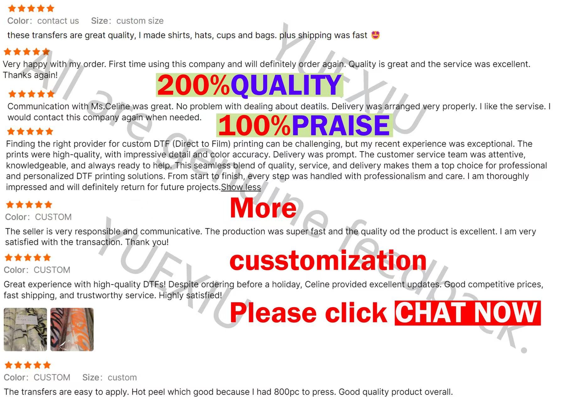 Custom for Heat Transfer Decals Digital T-Shirt PVC Printing Washable Waterproof with Street Designs for Garment Press