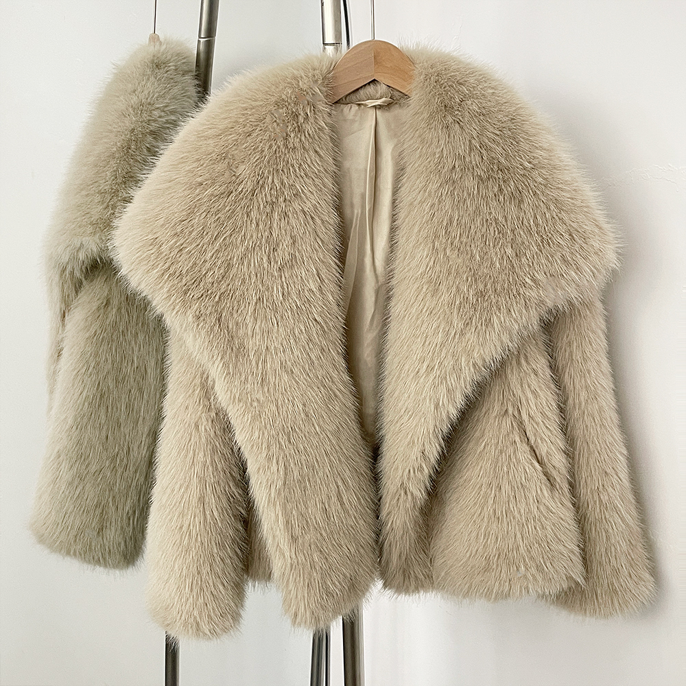 Faux Fox Fur Jacket Detail 13
