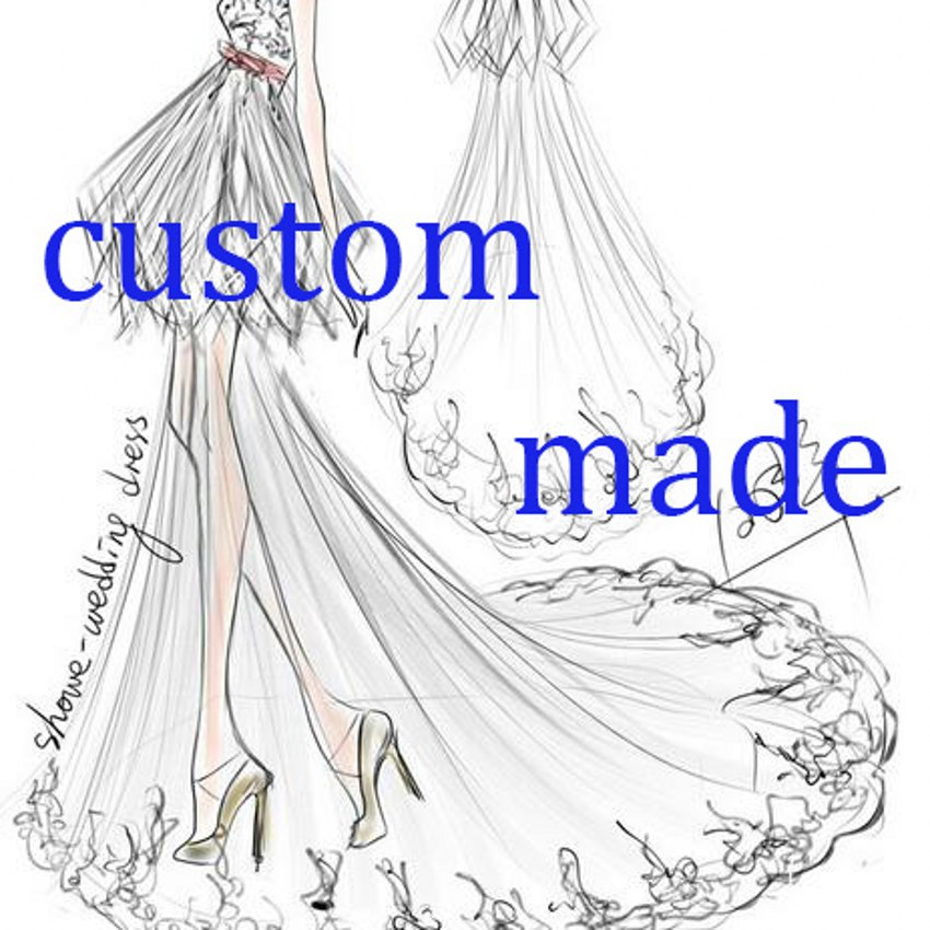 Wedding Evening Gown Dresses Party Prom Customized Drawing Sketch Lb2026