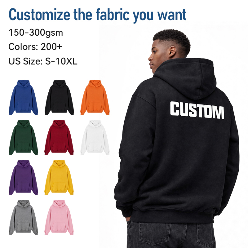 Custom Heavyweight Hoodies Boxy Fit Pullover Cotton Fleece Double Layer Hoodie Sweatshirts Hoodies For Mens