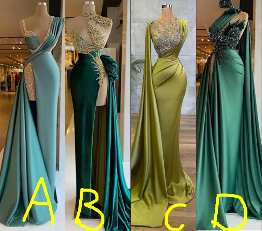 Green Blue Mermaid Party Gowns Mermaid Sexy Prom Evening Dresses P228