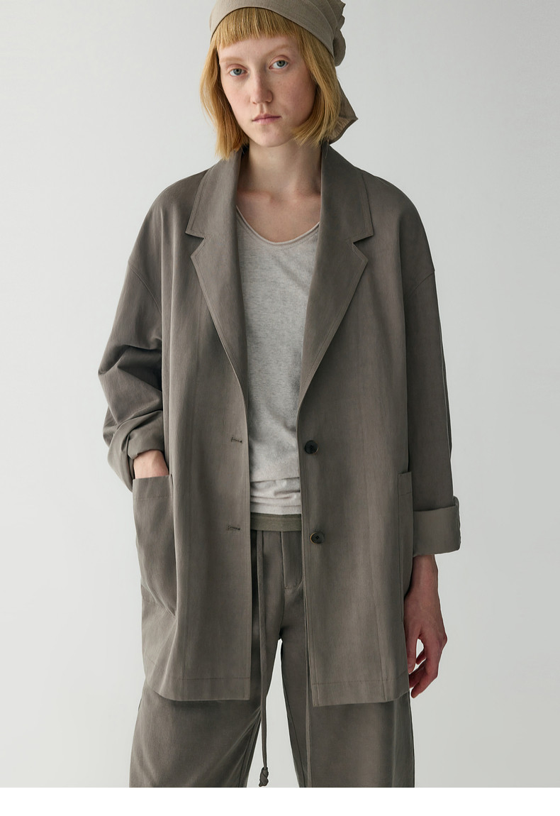 High Quality Women Clothing Wholesale Loose Fit Single Breast Women Casual Suits Blazer with Linen Fabric Customized Summer Woman Blazer Paired with Loose Pants