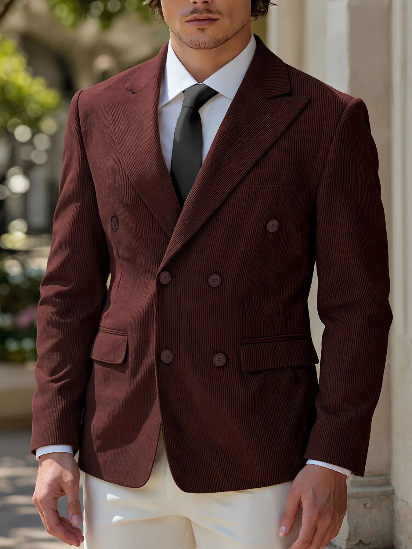 Elegant Corduroy Sport Coat for Men Autumn Casual Business Casual Blazer
