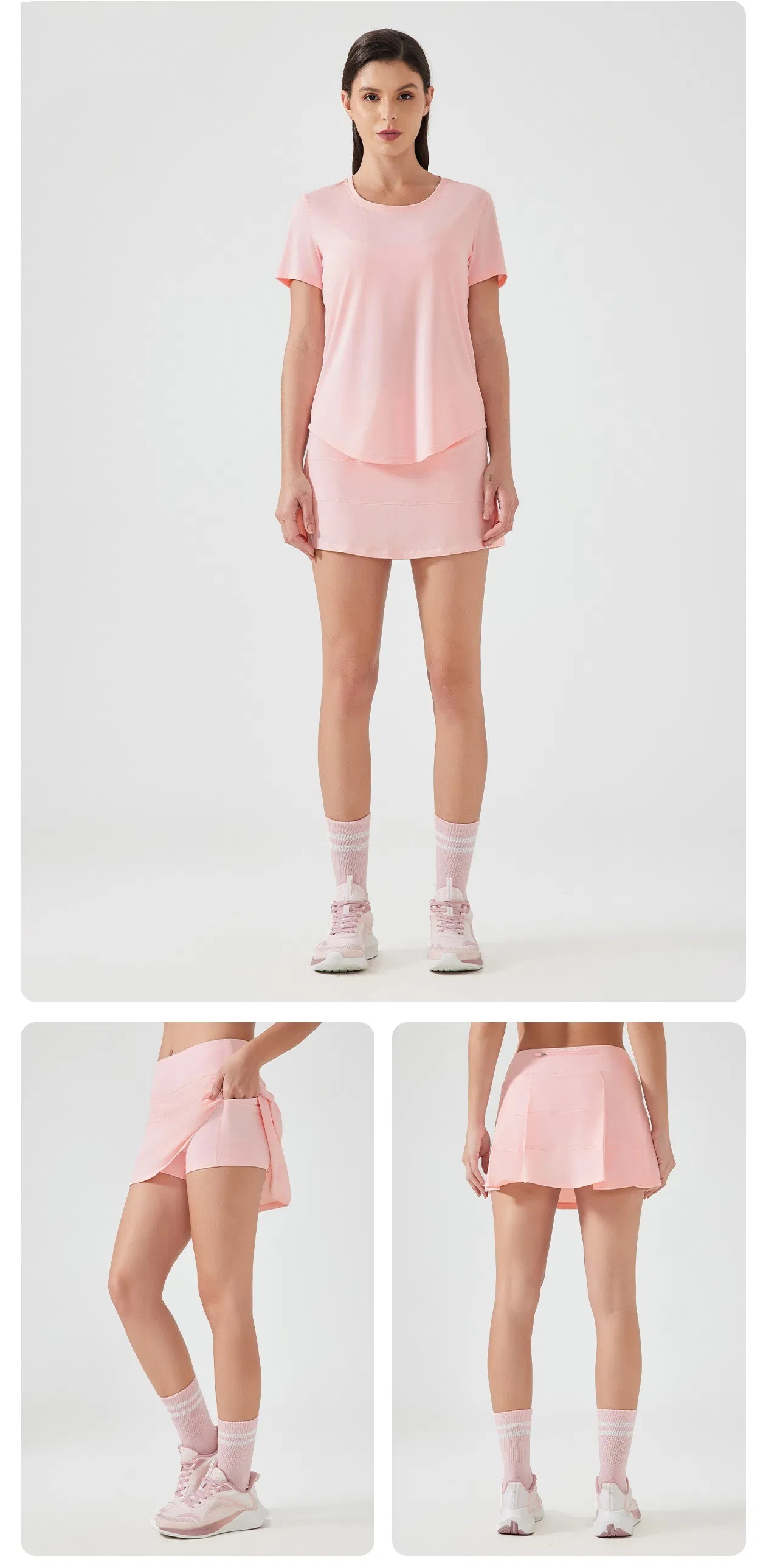 Sports Cool High-Rise Pleated Tennis Skirt Fitness Yoga Wear Detail 6