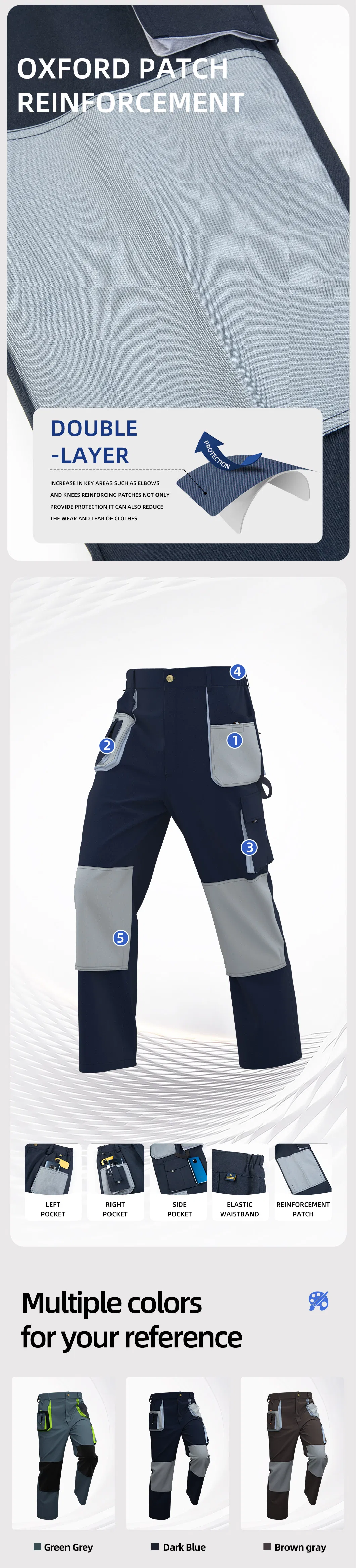Men Work Pants Custom Multi Pockets Cargo Trousers Durable Work Pants