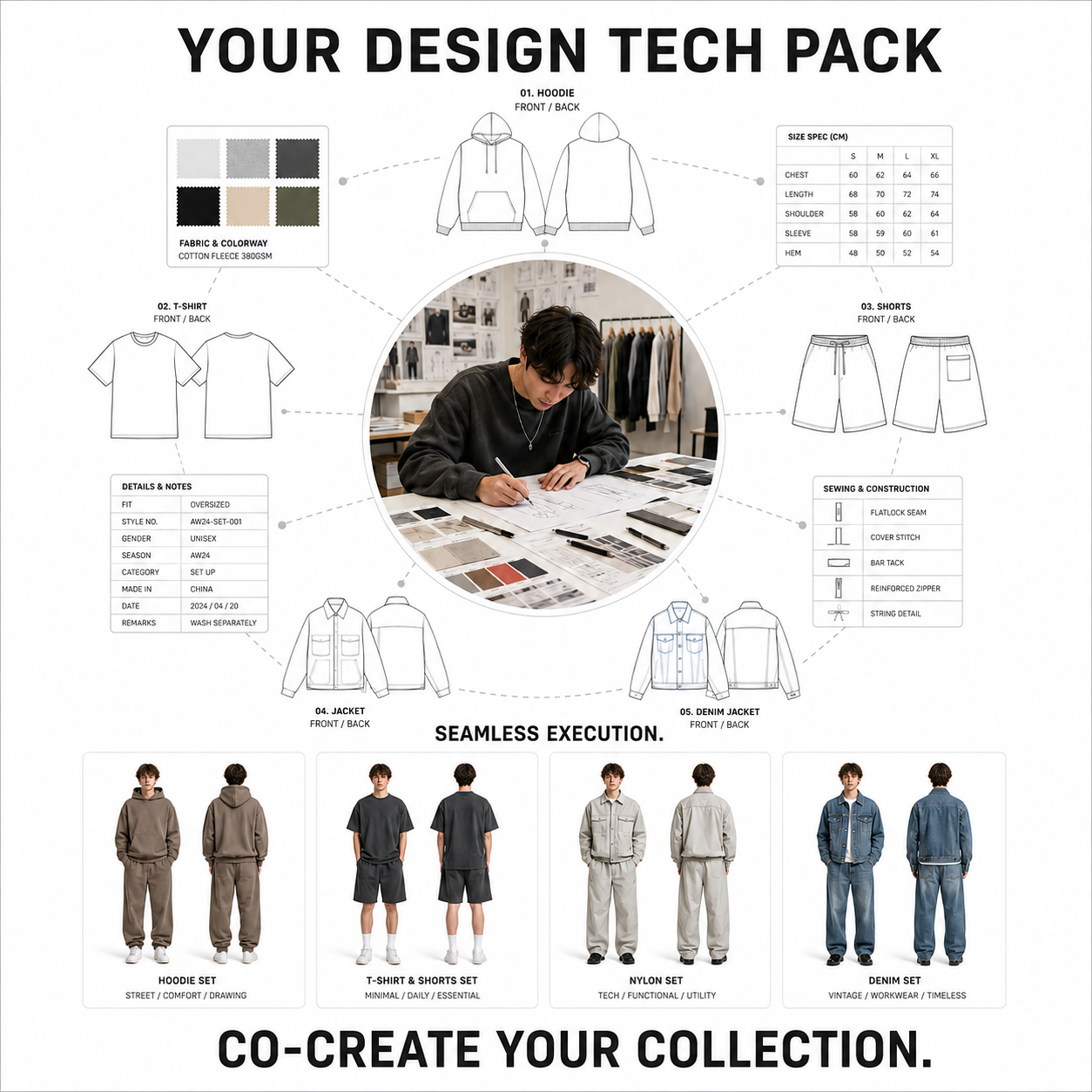 Custom Mens Hoodie Print Embroidered Manufacturer | Streetwear Design &amp; Development Service | Heavyweight Fleece OEM/ODM Factory