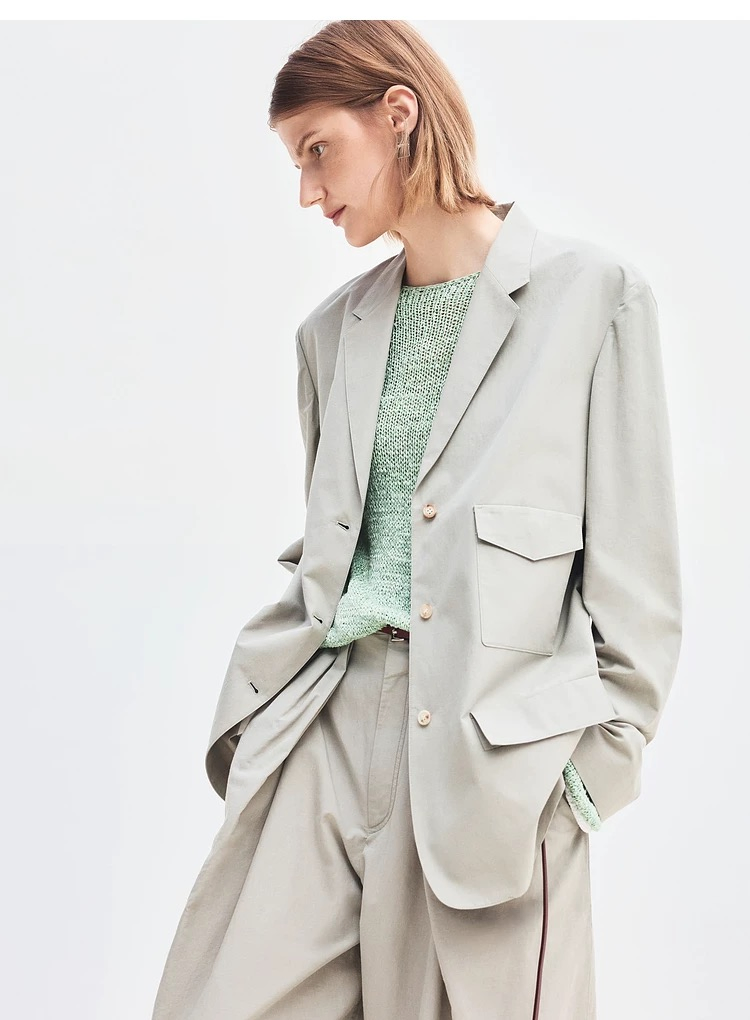 Customized Leisure Women Blazer Jacket High-End Chest Pockets Design Oversize Casual Women Suits Set Blazer Coat for Ladies Official Wear