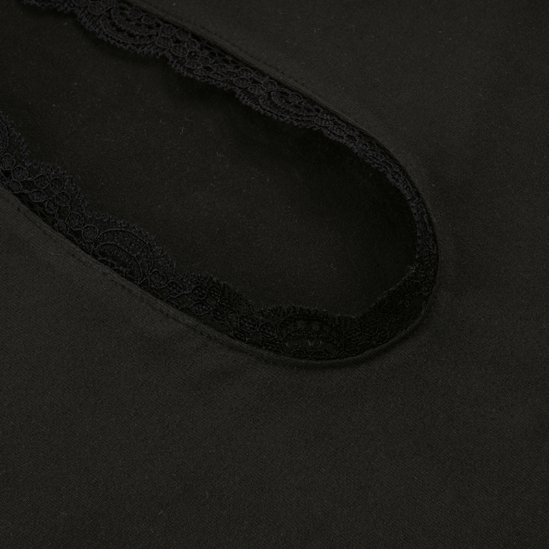 Lace-trimmed collar top detail 5