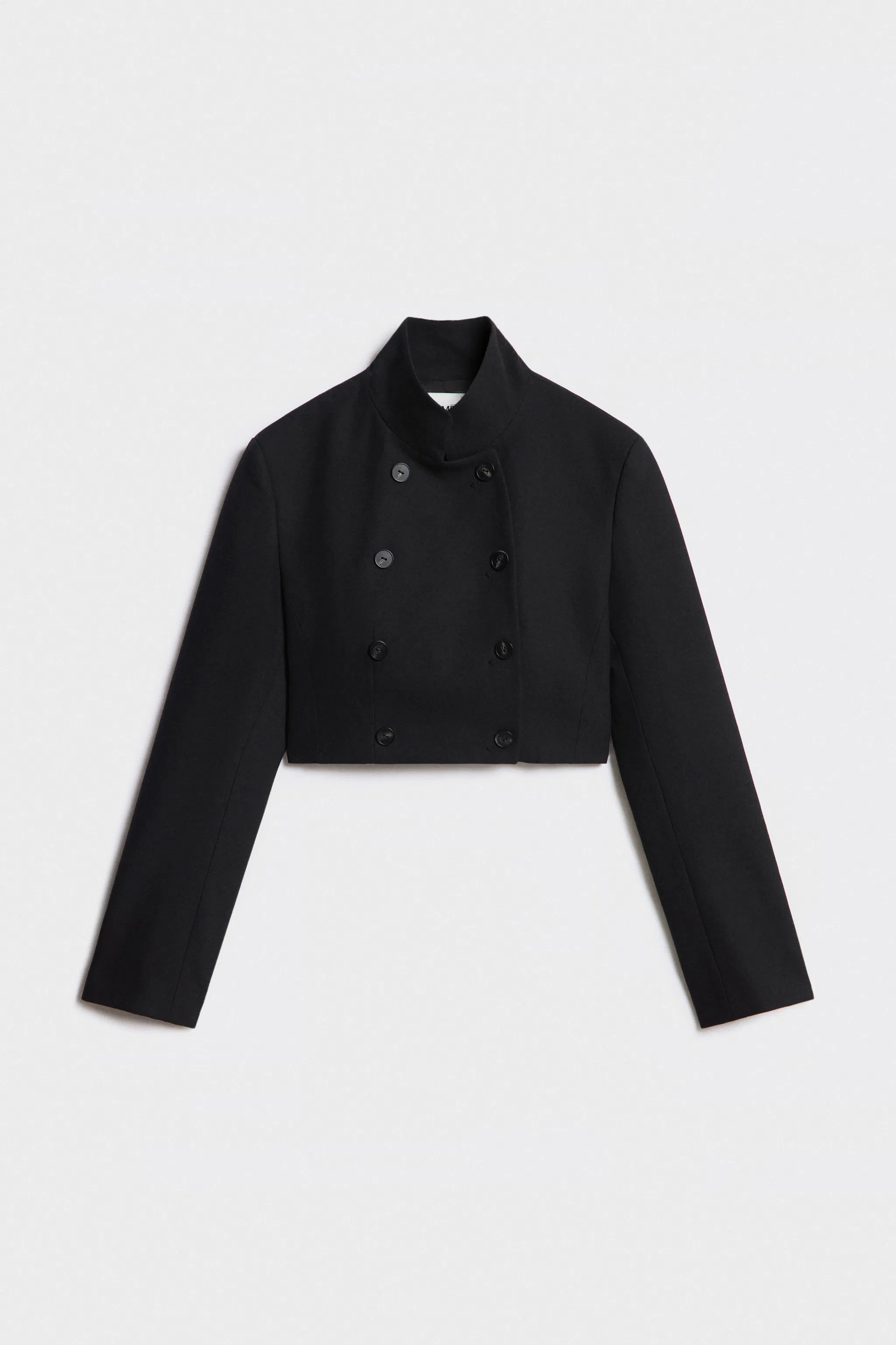 Customized Wholesale Women Casual Blazer Luxury Wool Blend Stand-up Collar Short Cropped Design Double Breast Blazer for Woman Fashion Wear