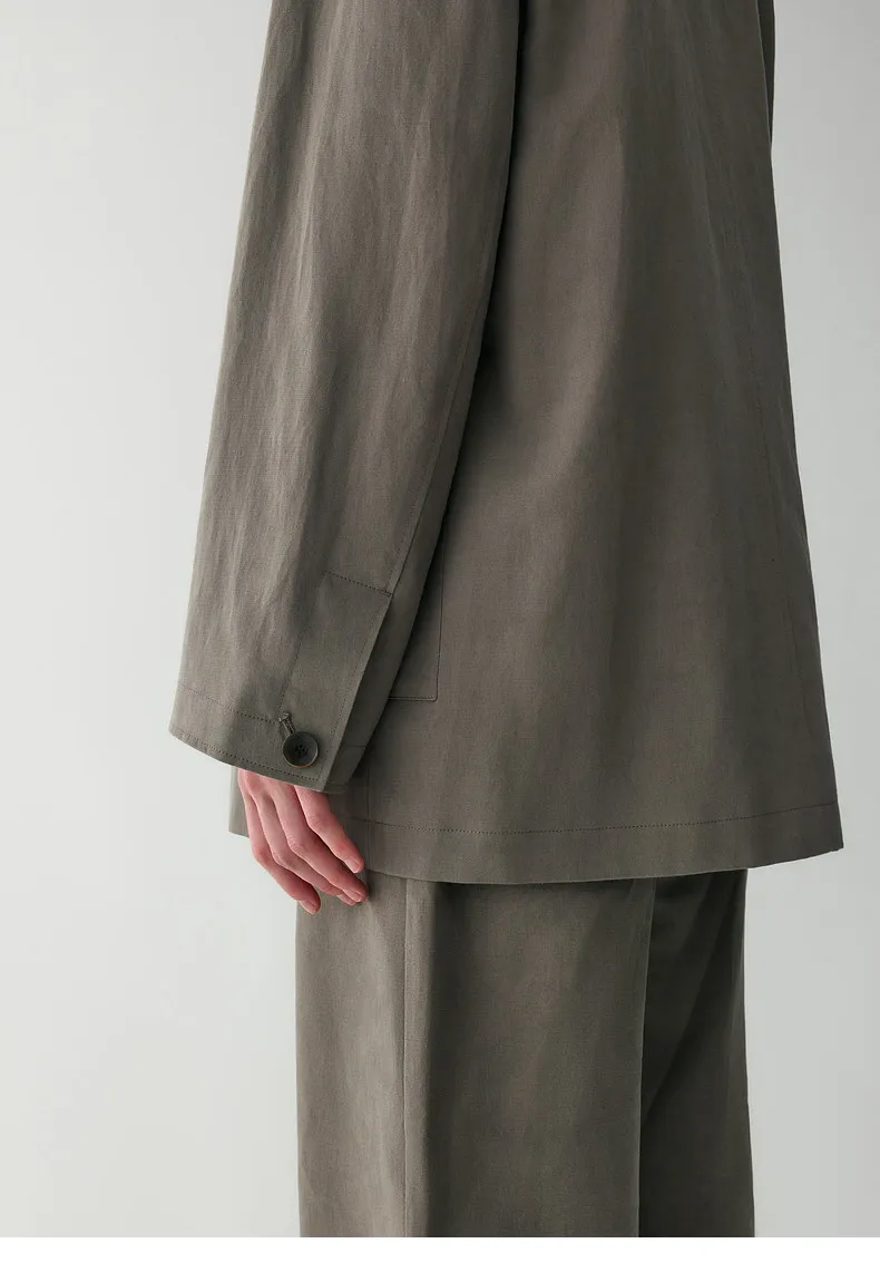 Casual Suits Blazer with Linen Fabric Customized Summer Woman Blazer Paired with Loose Pants