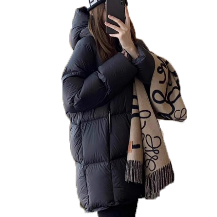 Manufacture Women's Plain Warm Coats Cotton Coat Mid-length Zippered Hooded Windproof of Women's Winter Coat