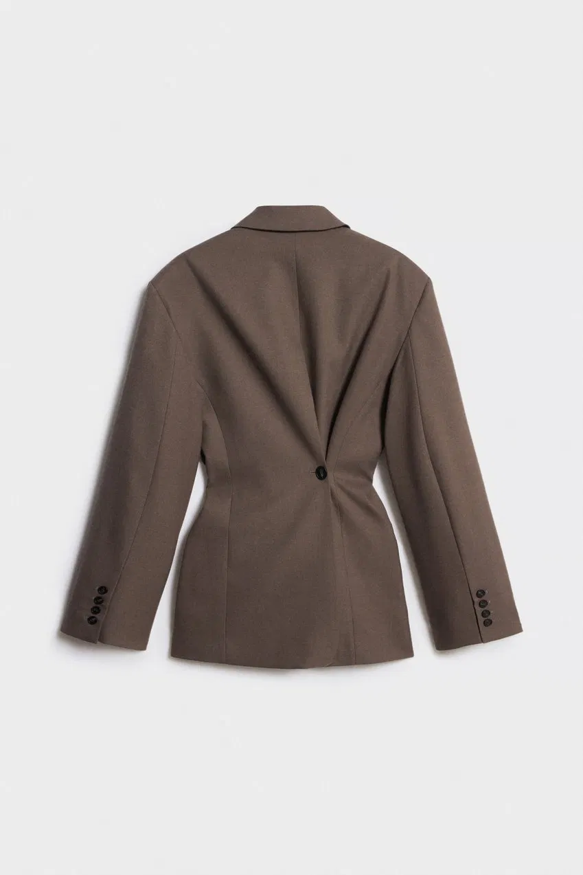 High-End Wholesale Loose Fit Wool Blend Fabric Women's Suits Blazer