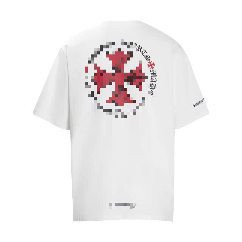 High Grammage 240g Chromed Hearts Letter Knitted Silk Screen Printed Hip Hop Unisex Short Sleeve T-Shirt 100% Cotton Wholesale