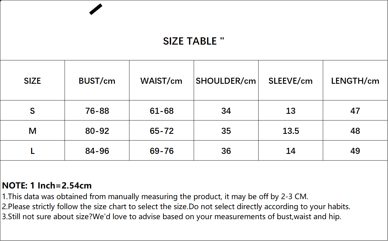 Tops Size Chart