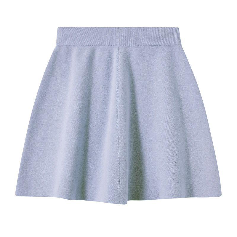 Women's Knitted Pleated Tennis Skirt Solid Color Casual Fair Skirt OEM