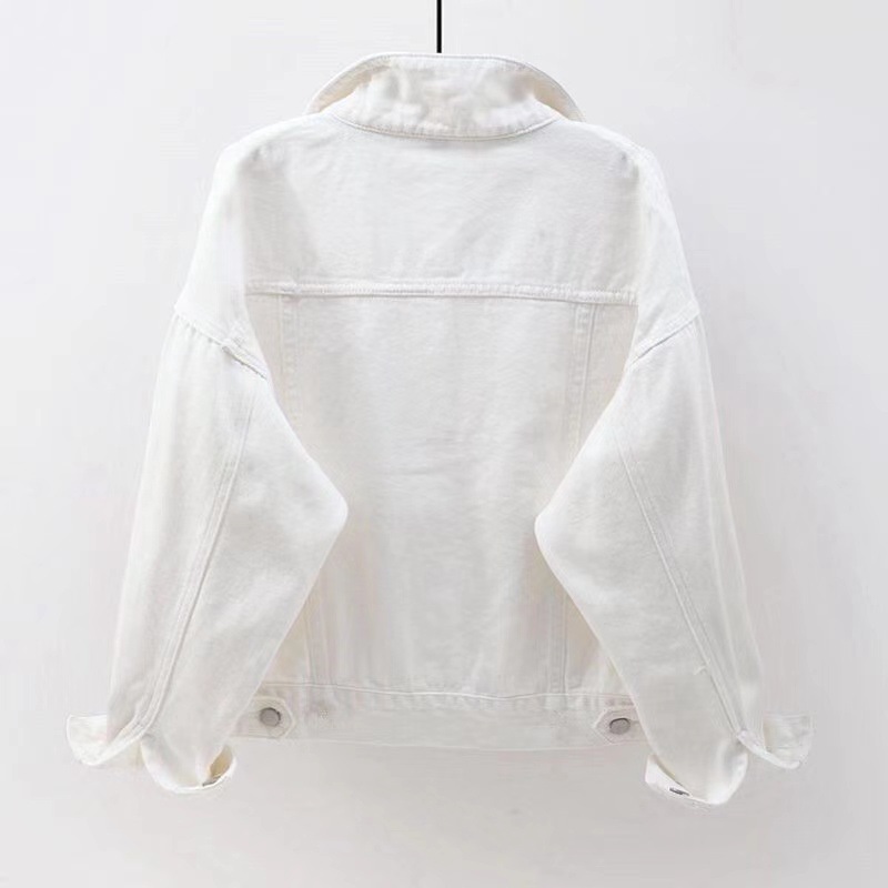 Wangsheng Japanese Style Medium Wash Nylon/Cotton Denim Jacket Women Korean Version Loose Fit Slimming Versatile Quick Dry