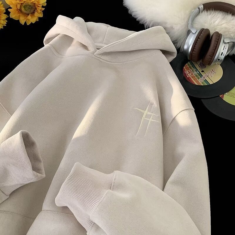 Men's Sueded Fleece Hoodie Heavyweight Brushed Vintage Americana Drop Shoulder Archival Outerwear