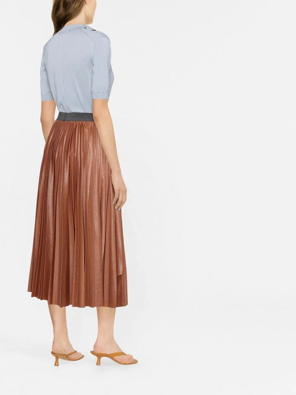 Summer Women Casual OEM Accept Clothing Factory Pleated MIDI Skirt Straight Hem