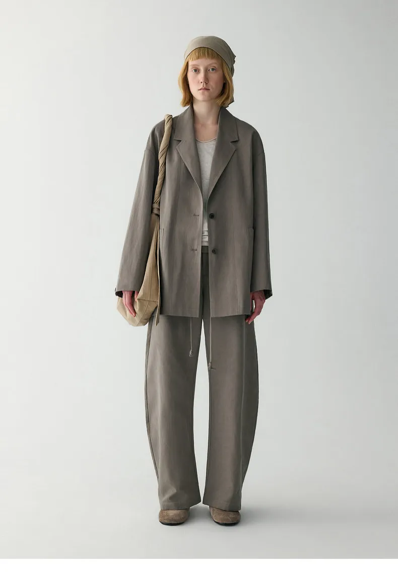 Casual Suits Blazer with Linen Fabric Customized Summer Woman Blazer Paired with Loose Pants