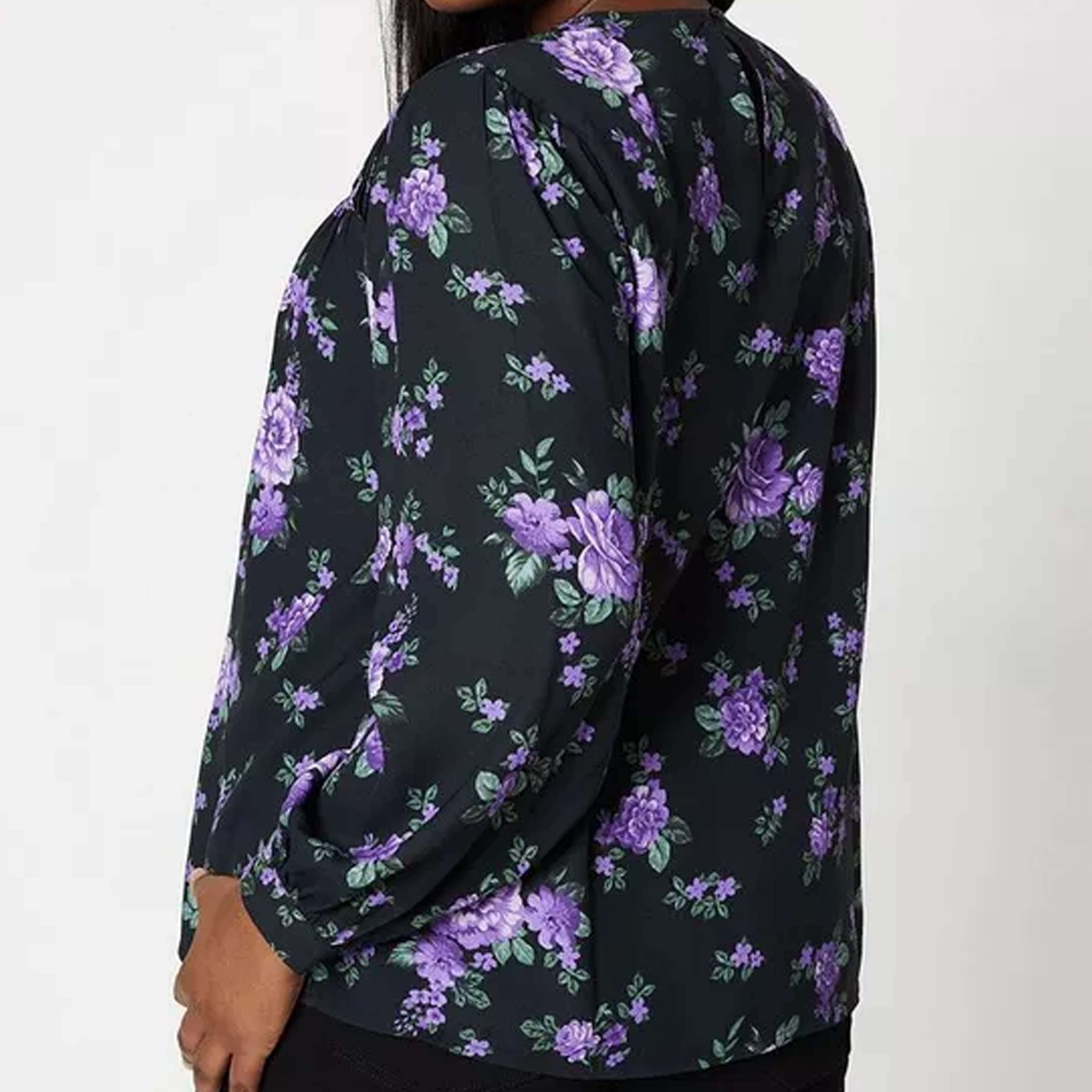 Women's Casual Full-Sleeve Flannel Embroidered Button Front Office Blouse Print Shining Tops Autumn Parties Events Plus Size